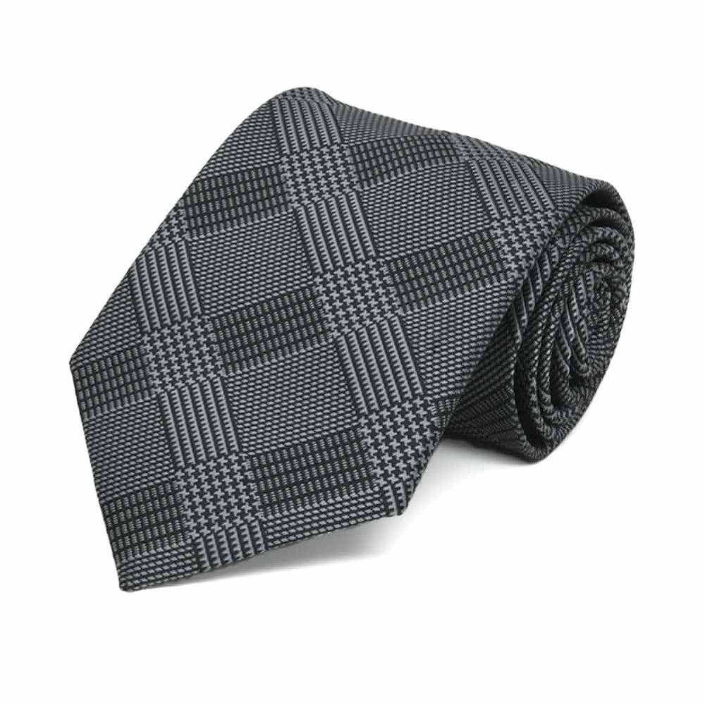 Boys' Black Glen Plaid Tie | Shop at TieMart – TieMart, Inc.