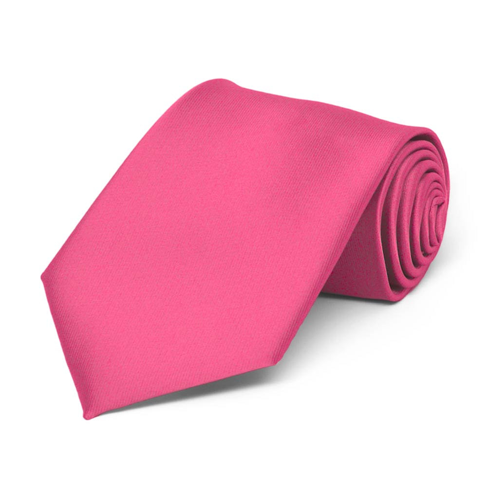 Boys' Hot Pink Solid Color Neckties | Shop at TieMart – TieMart, Inc.