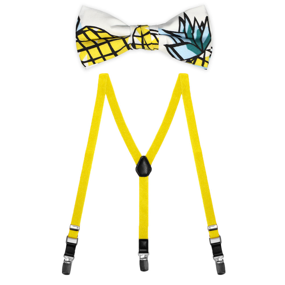 Boys' Pineapple Bow Tie and Suspenders Set | Shop at TieMart – TieMart, Inc.