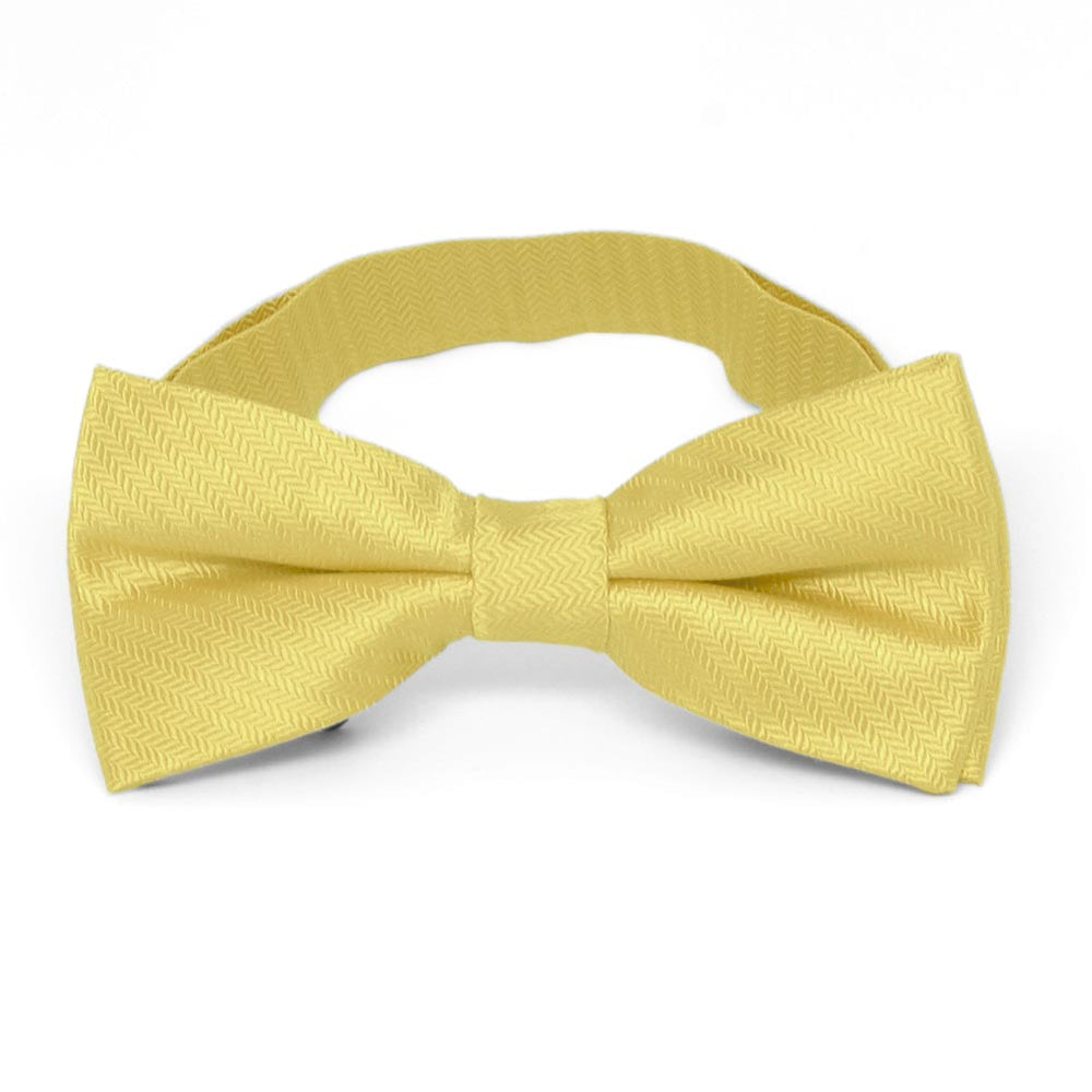 Butter Yellow Silk Herringbone Bow Ties | Shop at TieMart – TieMart, Inc.