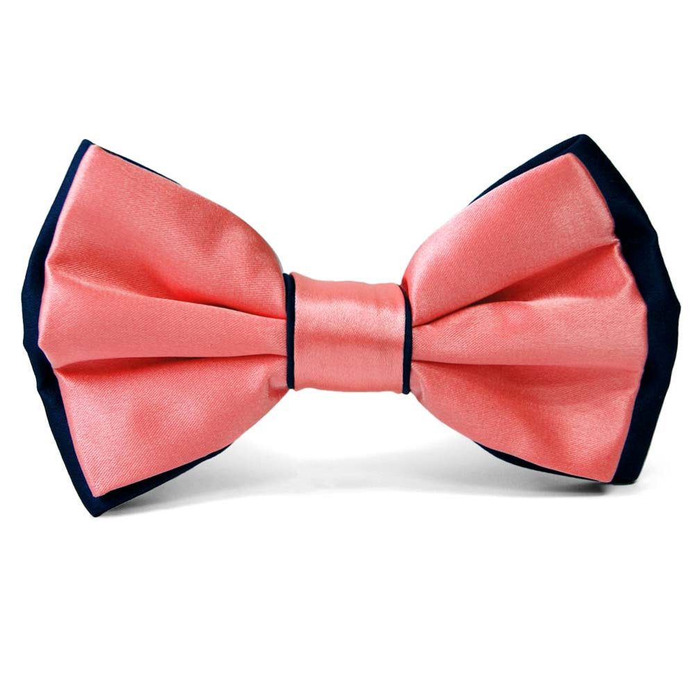 coral and navy bow tie