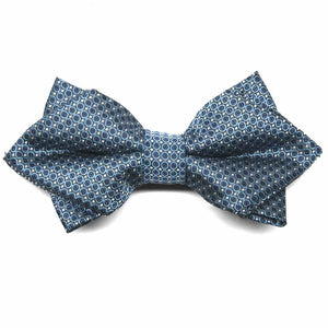 Dark Blue Grain Pattern Diamond Tip Bow Tie | Shop at TieMart – TieMart ...