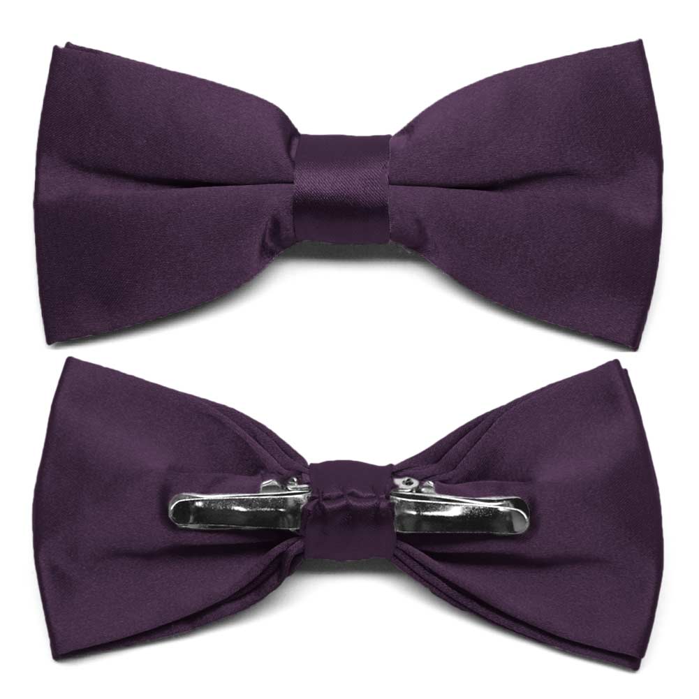 Eggplant Purple Clip On Bow Ties Shop At Tiemart Tiemart Inc 5621