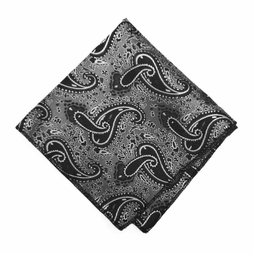 Gray Paisley Pocket Square | Shop at TieMart – TieMart, Inc.