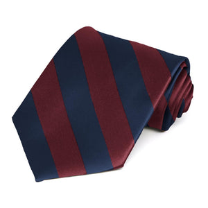 Maroon and Navy Blue Striped Ties. | Shop at TieMart – TieMart, Inc.