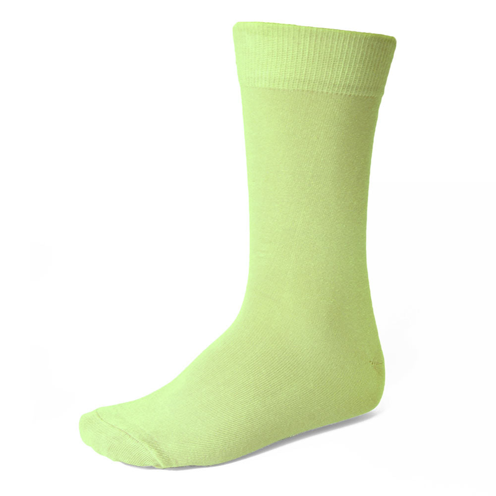 Men's Lime Green Solid Color Socks 