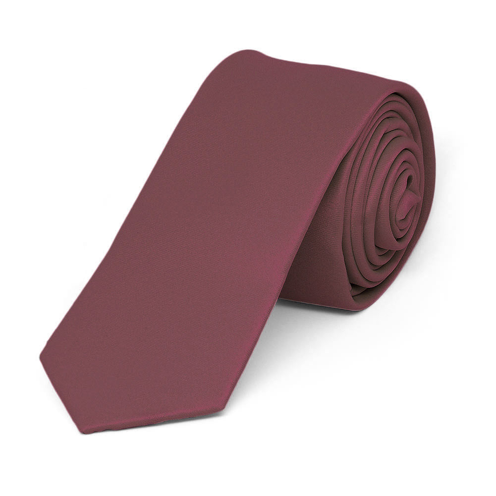 Merlot Skinny Solid Color Ties. | Shop at TieMart – TieMart, Inc.