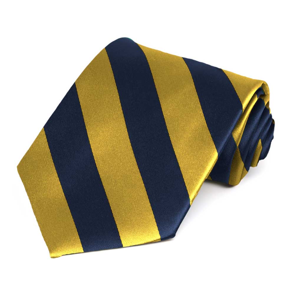 Navy Blue and Gold Striped Ties | Shop at TieMart – TieMart, Inc.