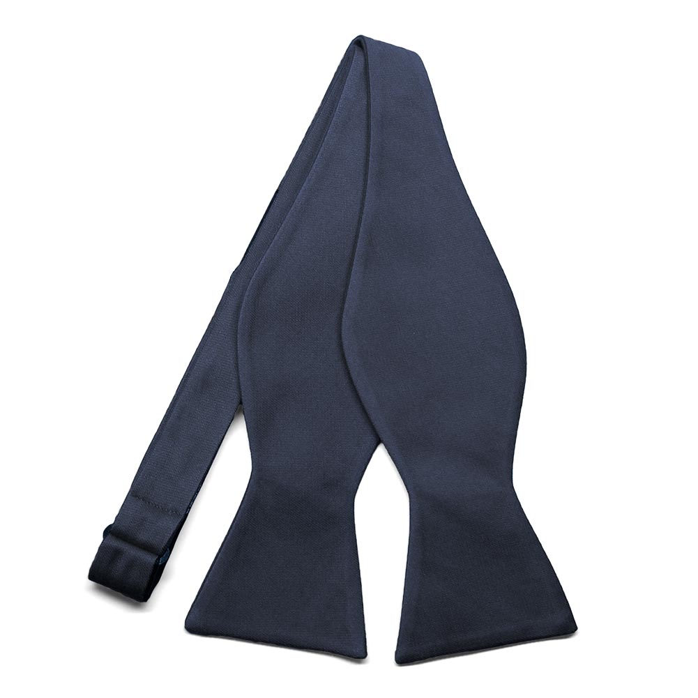 Navy Blue Cotton/Silk Self-Tie Bow Tie | Shop at TieMart – TieMart, Inc.
