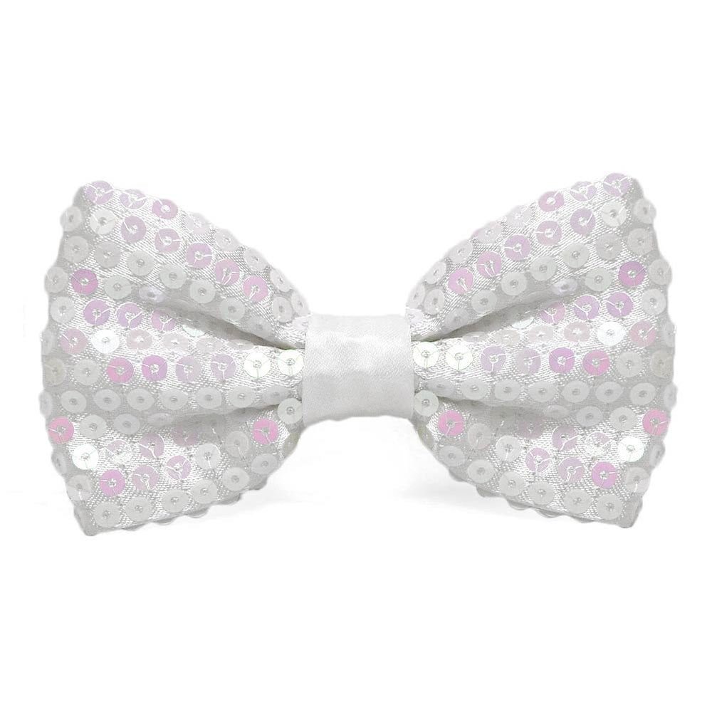 White And Pink Sequin Bow Tie Shop At Tiemart Tiemart Inc 7806