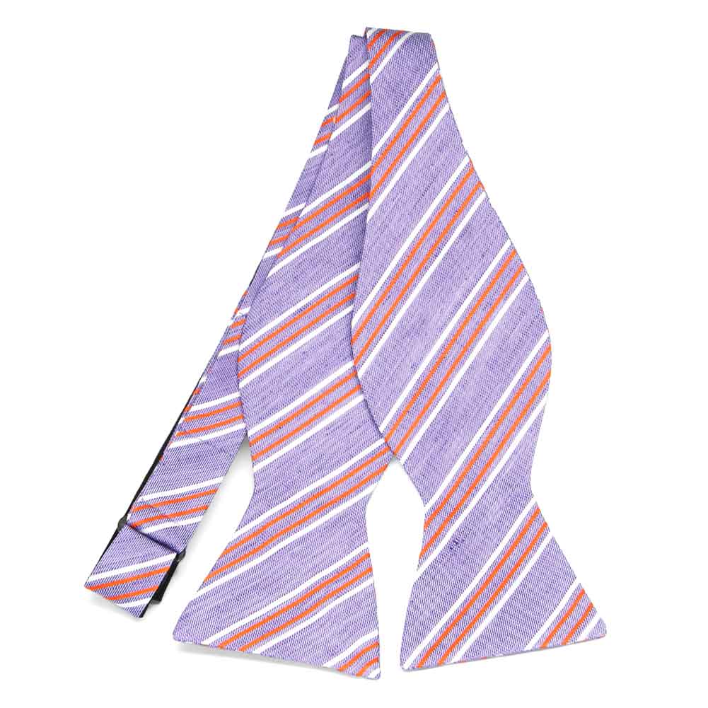Purple Striped Linen Self-Tie Bow Ties | Shop at TieMart – TieMart, Inc.