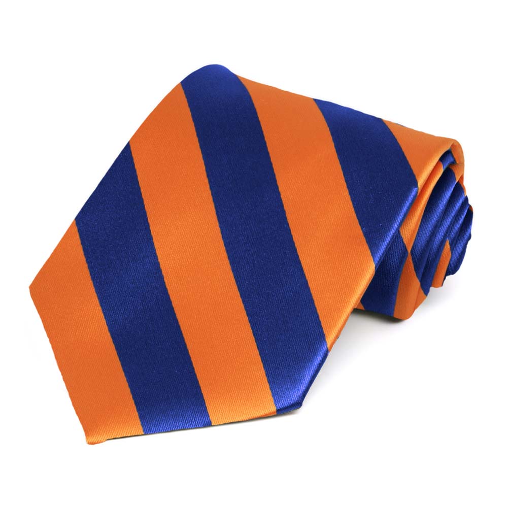 Royal Blue and Orange Striped Ties | Shop at TieMart – TieMart, Inc.