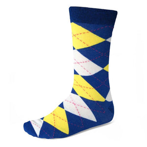 blue and yellow dress socks