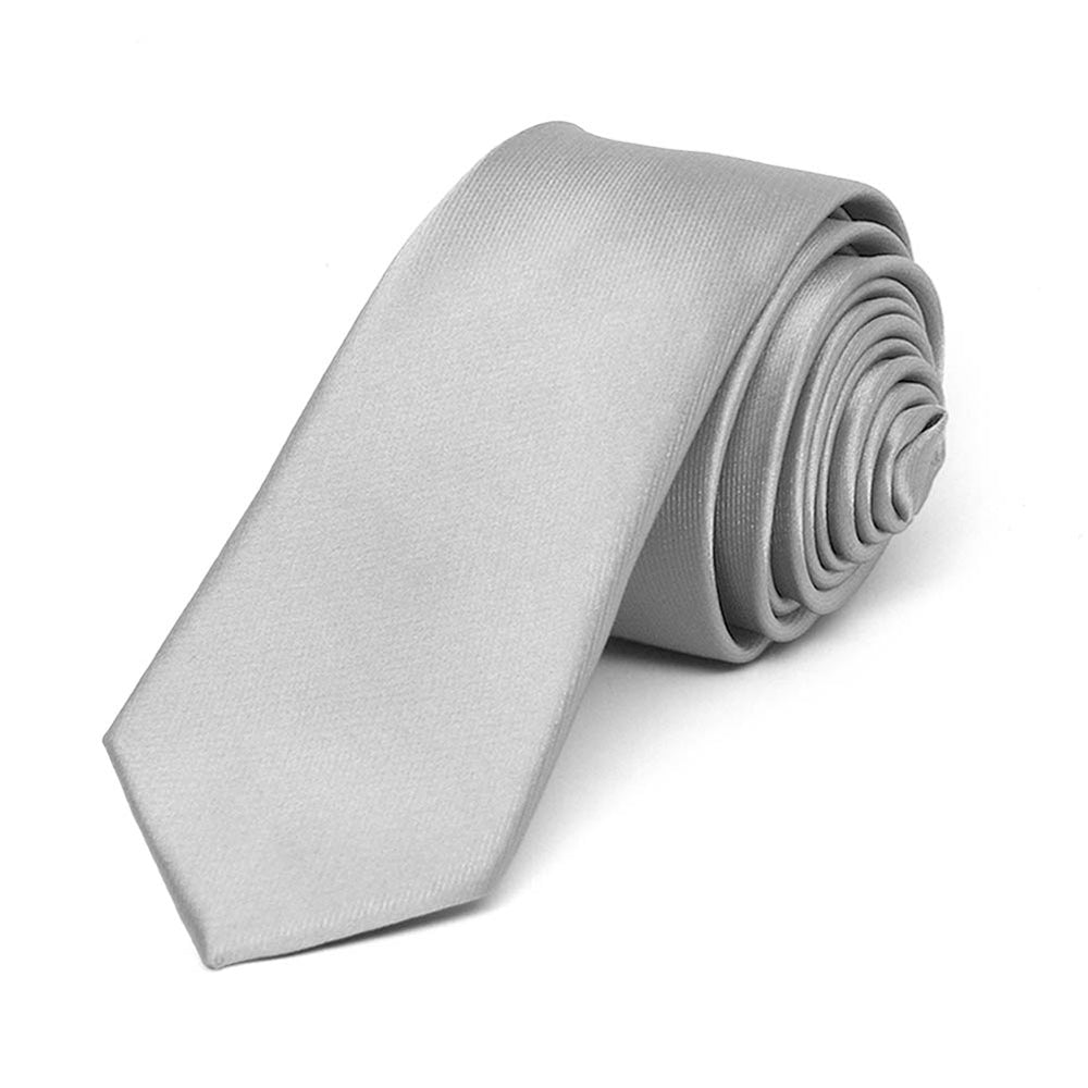 Silver Skinny Tie | Shop at TieMart – TieMart, Inc.