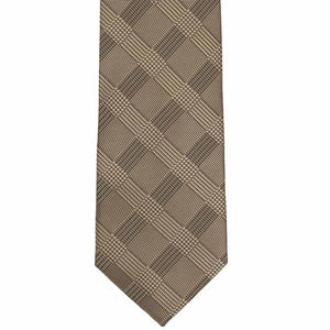 Toffee Brown Glen Plaid Extra Long Tie | Shop at TieMart – TieMart, Inc.