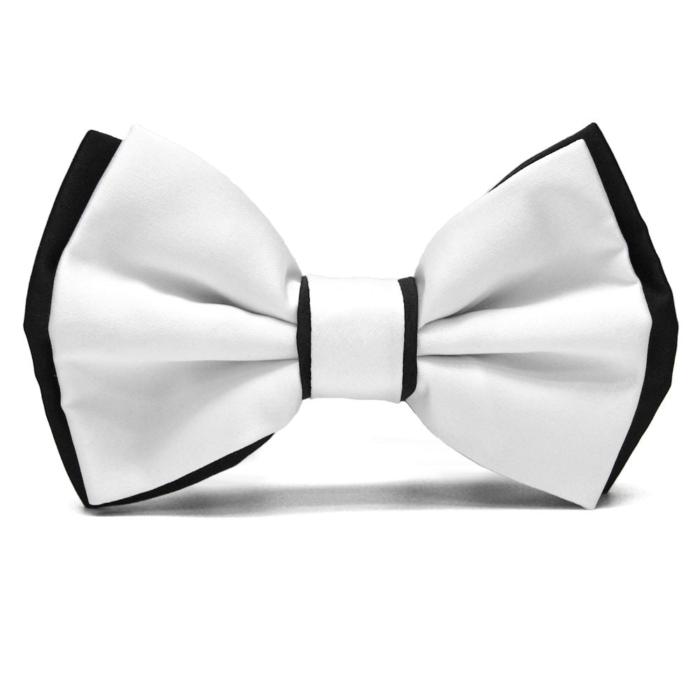 White And Black Dual Color Bow Tie Shop At Tiemart Tiemart Inc 0644