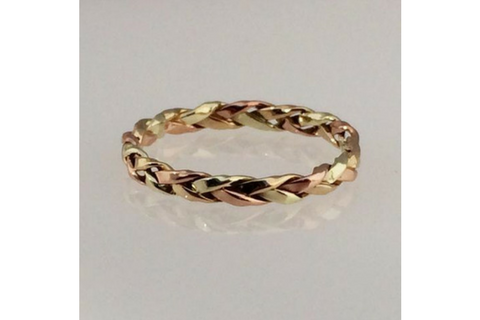 Intertwined: 14k Narrow Braided Trilogy Band, Sizes 8-11