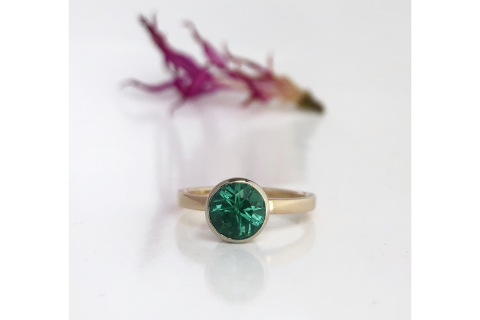 Crystal Lake: Blue Green Maine Tourmaline Ring