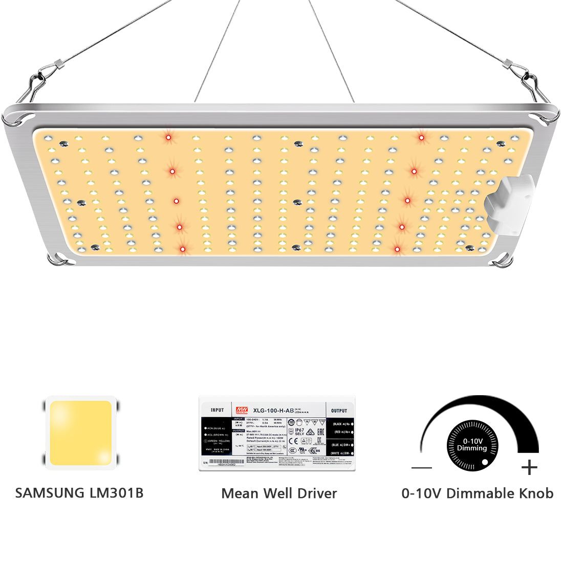 LED Grow Light GL4000d-450W Samsung LM301 & MeanWell Driver with