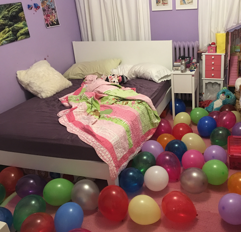 Waking up to a floor full on balloons on your birthday