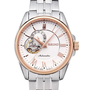 Seiko Presage SSA034J1 Automatic Silver Rose Gold Men's Watch – Jamwatches  & Co.