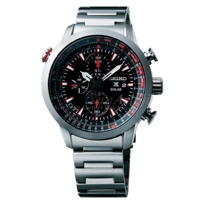 Seiko Prospex Sky Solar SSC349P1 Silver Black Red Men's Watch – Jamwatches  & Co.