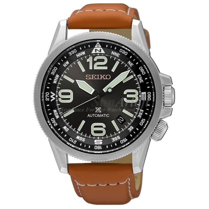 Seiko Prospex SRPA75K1 Automatic Black Dial Brown Leather Strap Men's –  Jamwatches & Co.