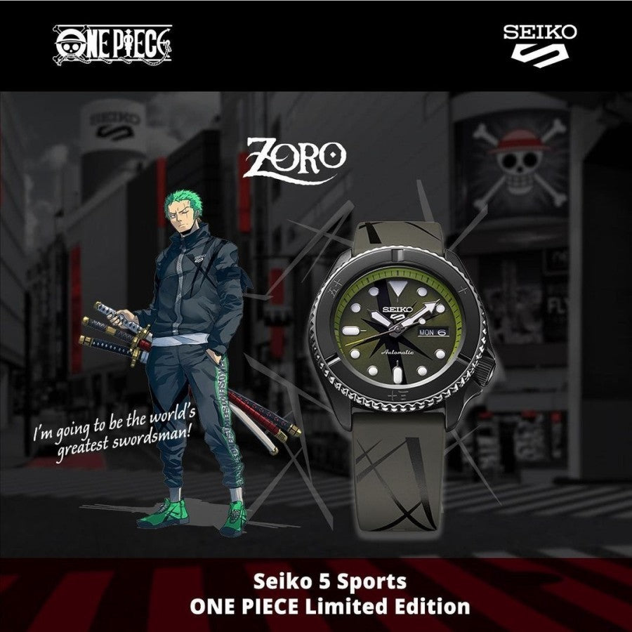 Seiko 5 Sports SRPH67K1 ONE PIECE ZORO LIMITED EDITION SRPH67 – Jamwatches  & Co.