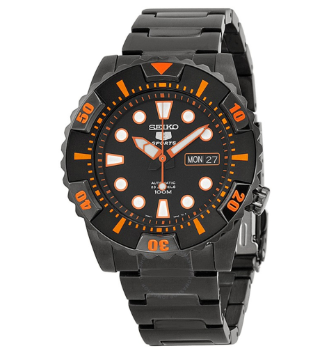 Seiko 5 Sports SNZJ21 Black Orange Men's Watch – Jamwatches & Co.