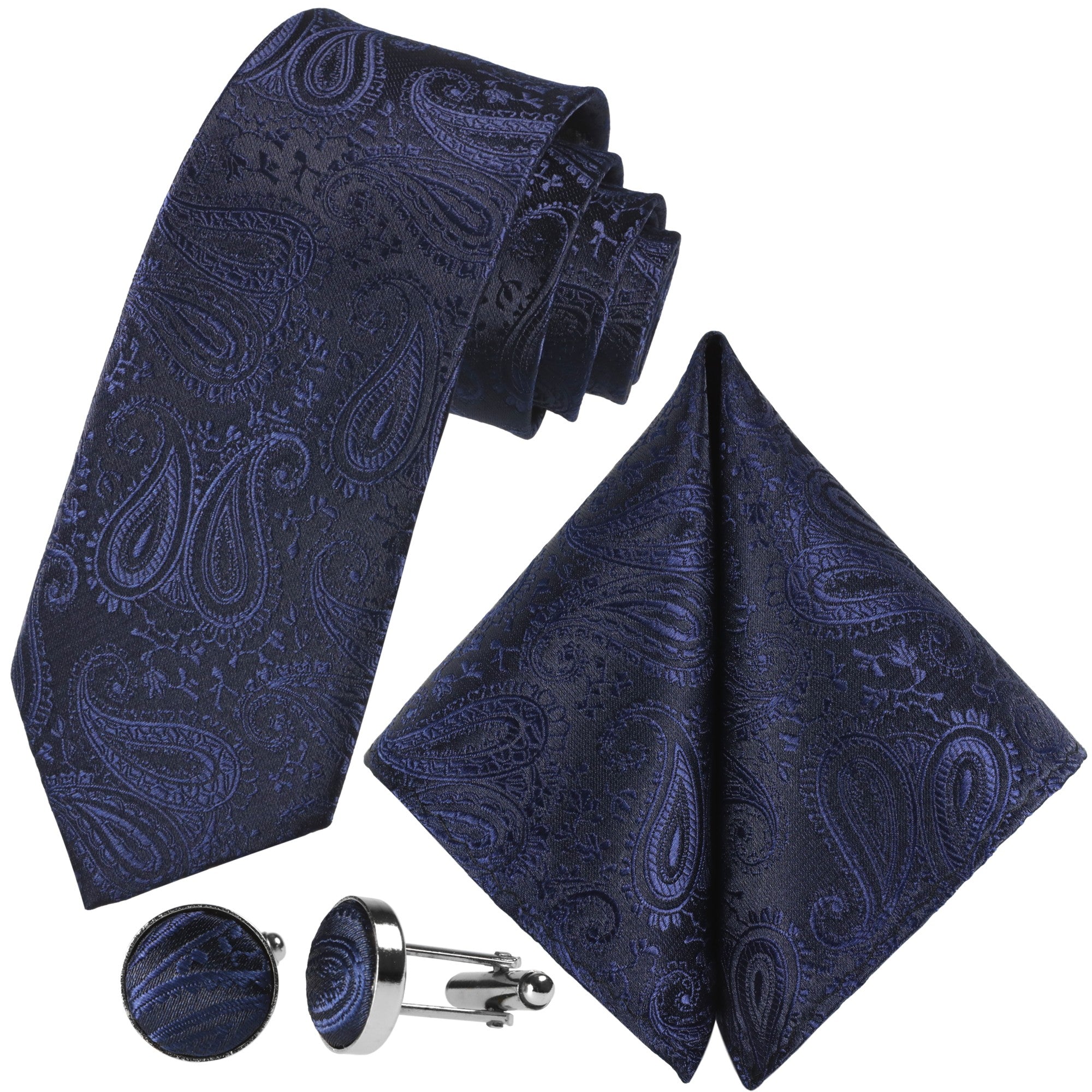 Paisley-Krawatte Kaufen für | - designt GASSANIshop.de Silber-Blaue Sie Krawatten GASSANI