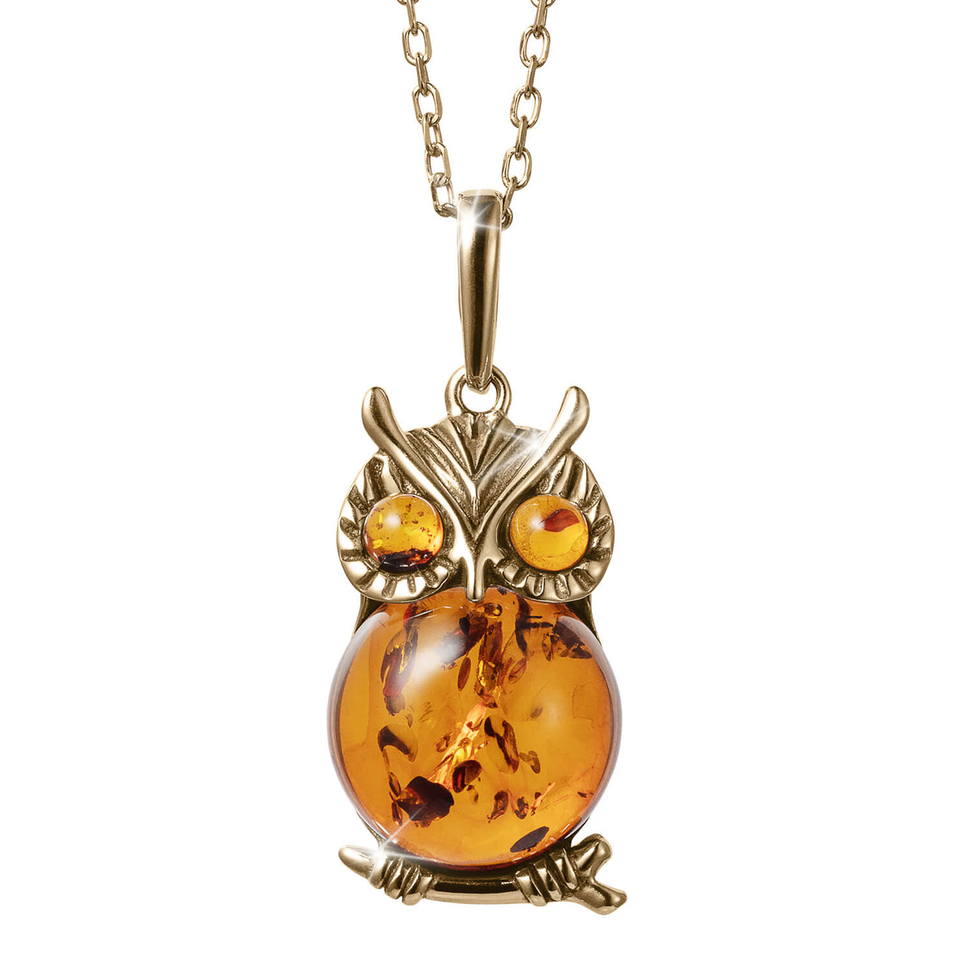 amber owl pendant