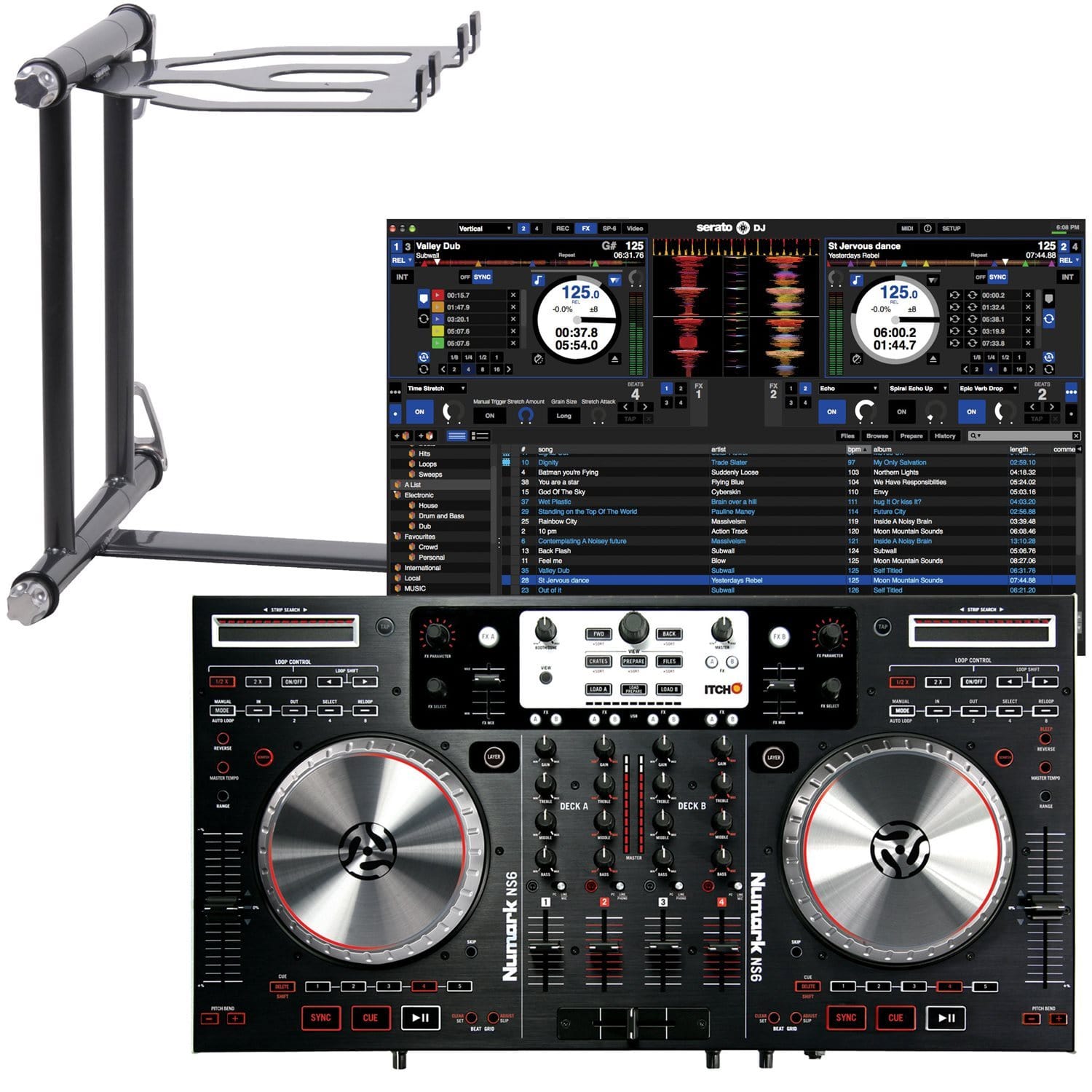 PCDJ Numark NS6 (Numark LAPTOP STAND付き)