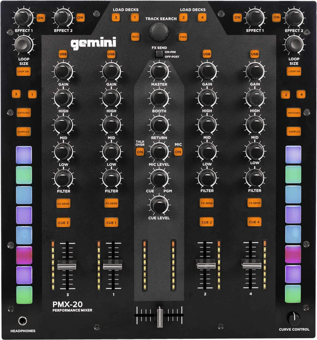 Gemini PMX-20 4 Channel DJ Mixer & Midi Controller ...