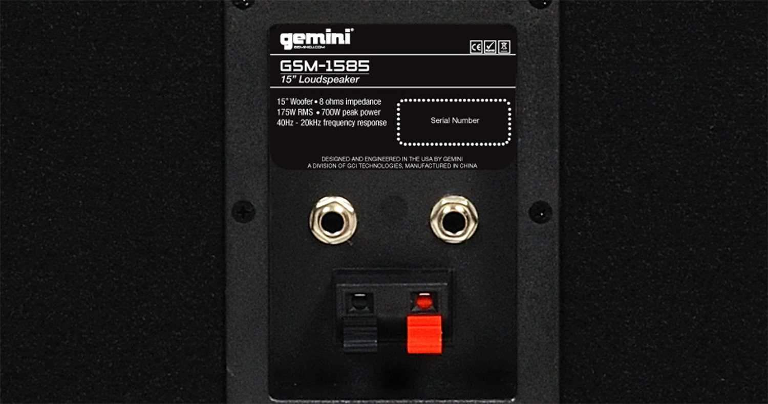 Gemini GSM-1585 15-Inch 3-Way 700W Passive Speaker | PSSL ProSound and Stage
