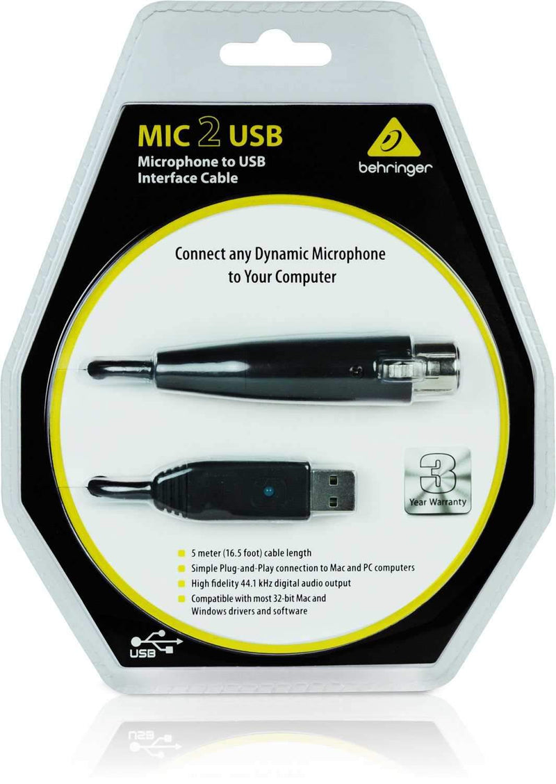 Behringer Mic 2 Usb Xlr To Usb Audio Interface Prosound And Stage Lighting