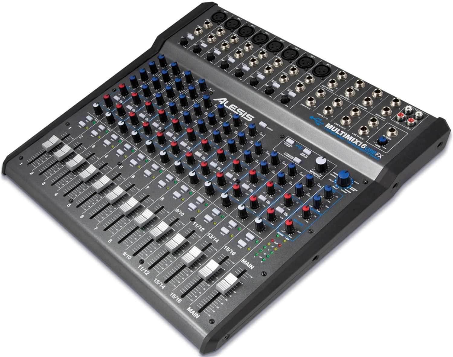 Alesis MULTIMIX 16 USB FX Recording PA Mixer ProSound and Stage Lighting