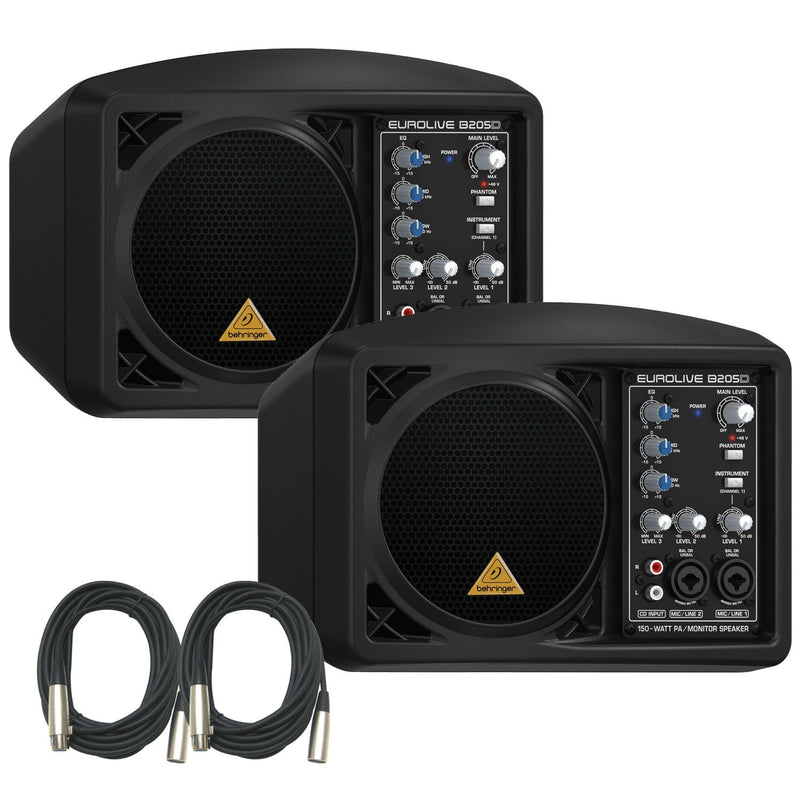 Behringer B205D Speaker Bundle with Cables (Pair) | PSSL ProSound