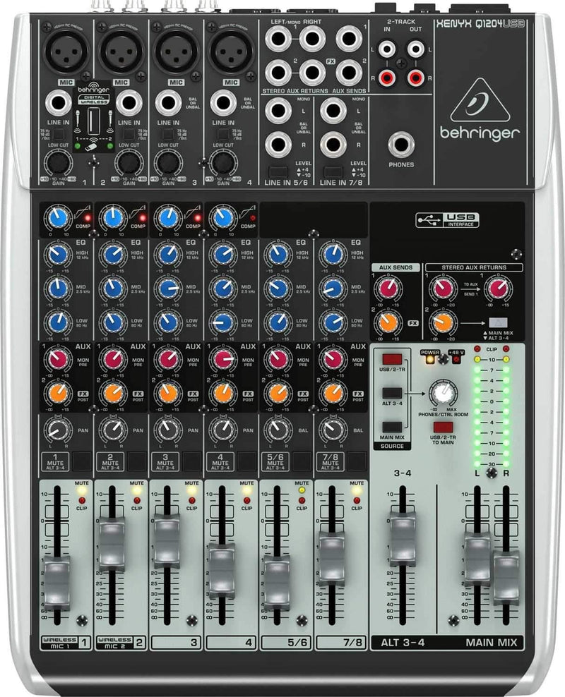 behringer xenyx x1204usb 8 channel usb mixer with effects