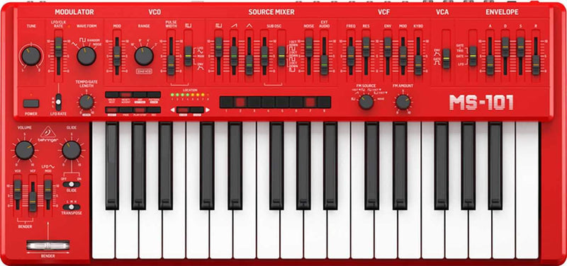 Behringer MS-101-RD Analog Synth with Keyboard Bag | PSSL ProSound