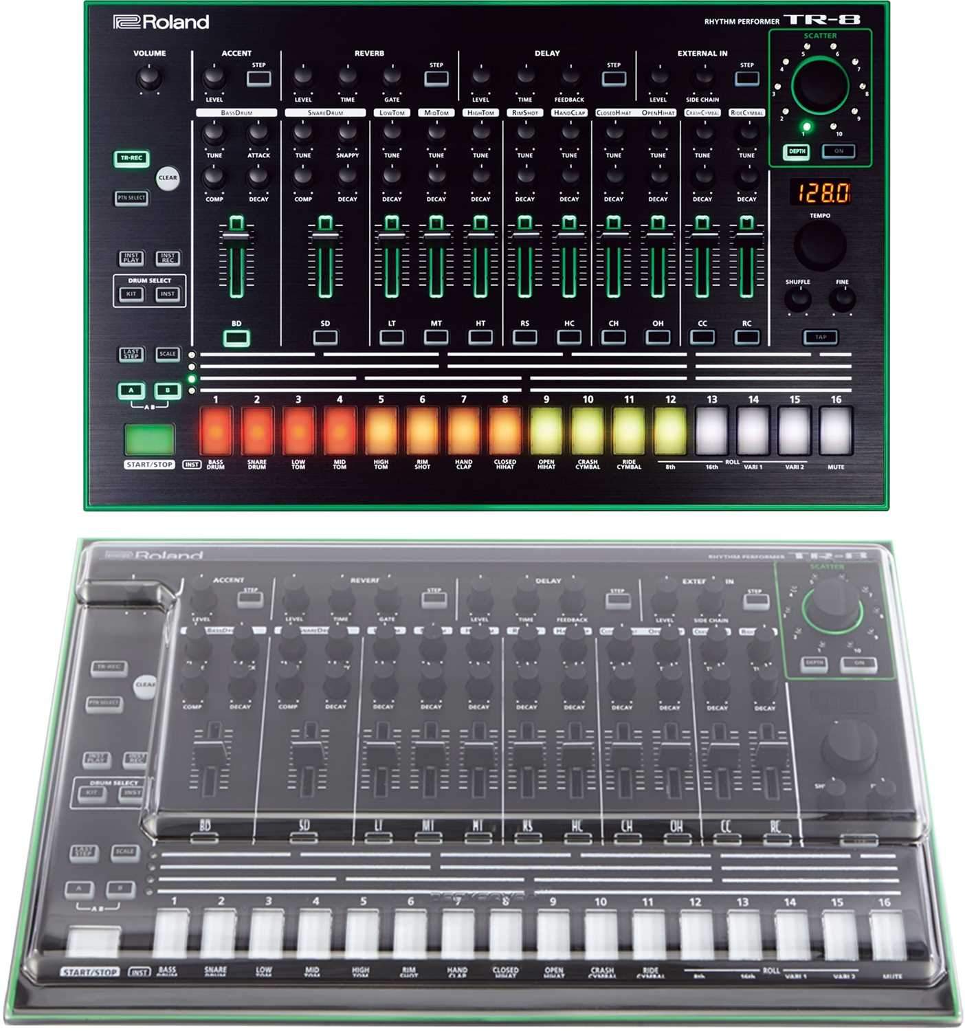 Roland AIRA TR-8 Rhythm Performer Drum Machine wtih Decksaver