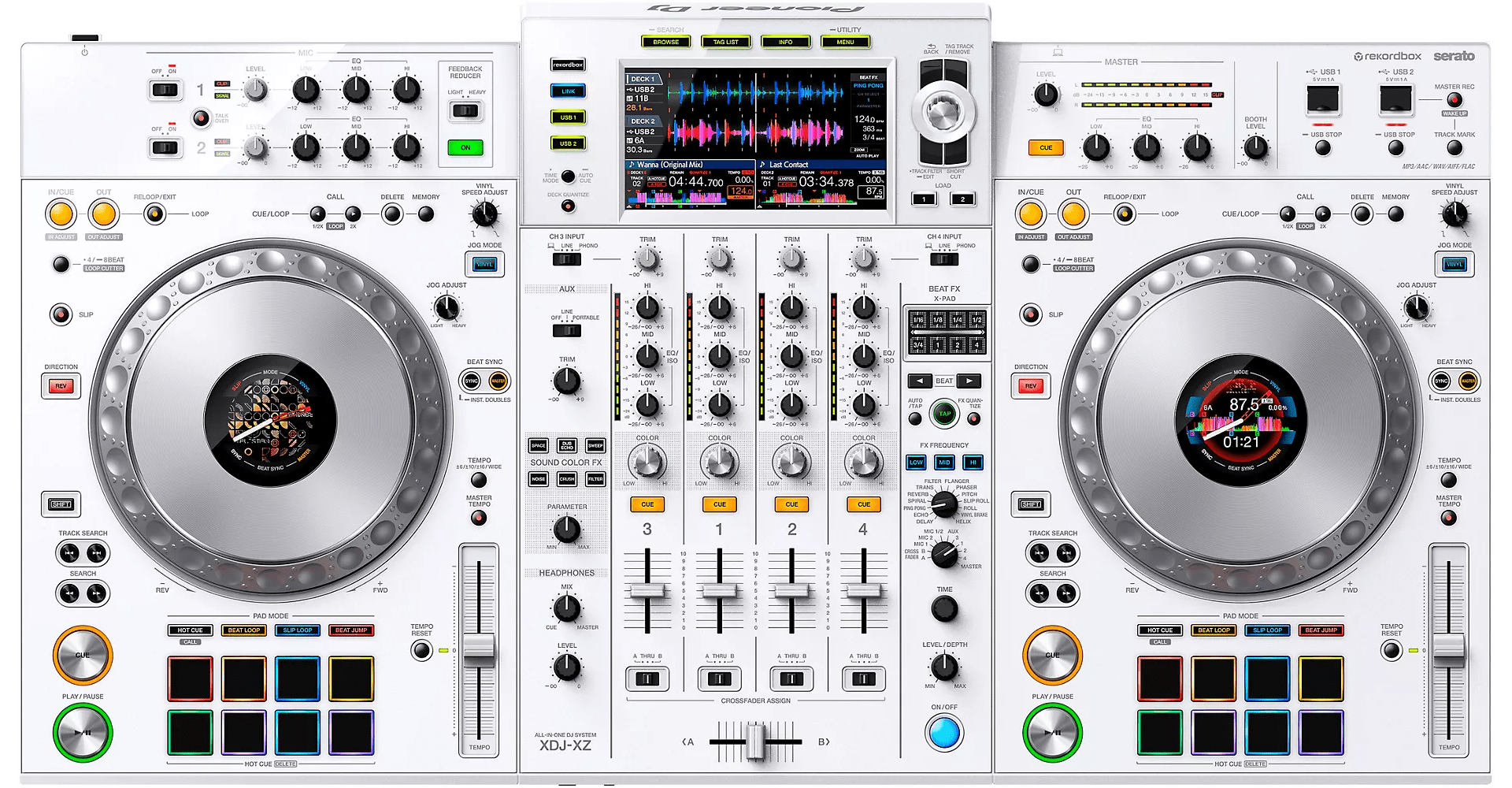 Image of Pioneer XDJ-XZ-W 4-Channel Professional All-in-One DJ System - White  L Mi T 58 9 B9 9D W z "XDIXZ' 