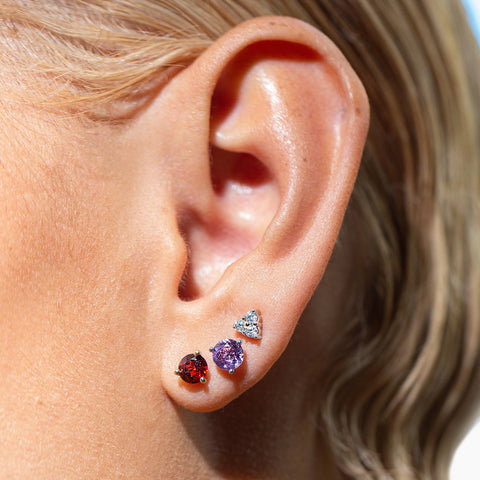 stacked gemstone earrings