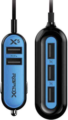Practical gift for a man this holidays is RapidX X5 Car Charger with 5 USB Ports for