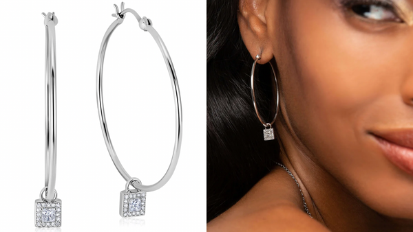 white gold hoop earrings