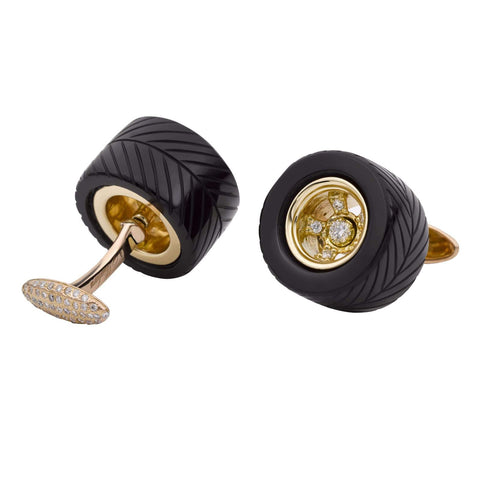 Misahara Rolling Onyx Cufflinks Luxury Gift for a man 