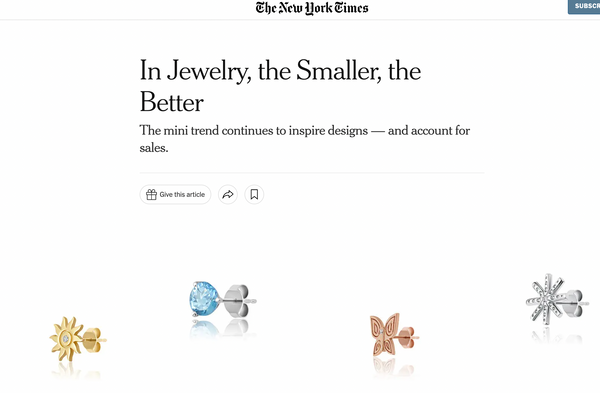 small ear studs featured in NY Times