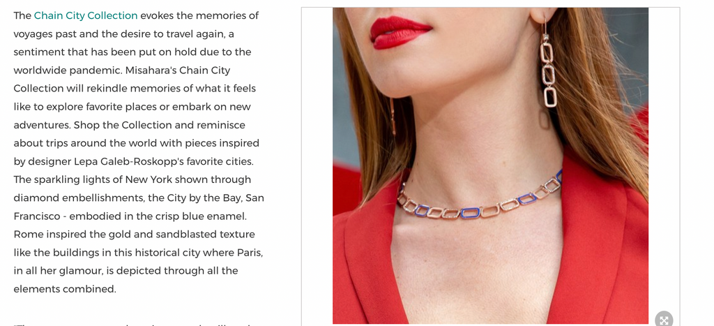 PR Newswire features Misahara Chain City Collection