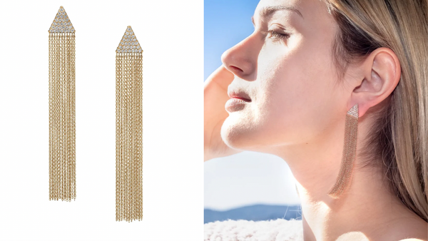 gold tassel earrings