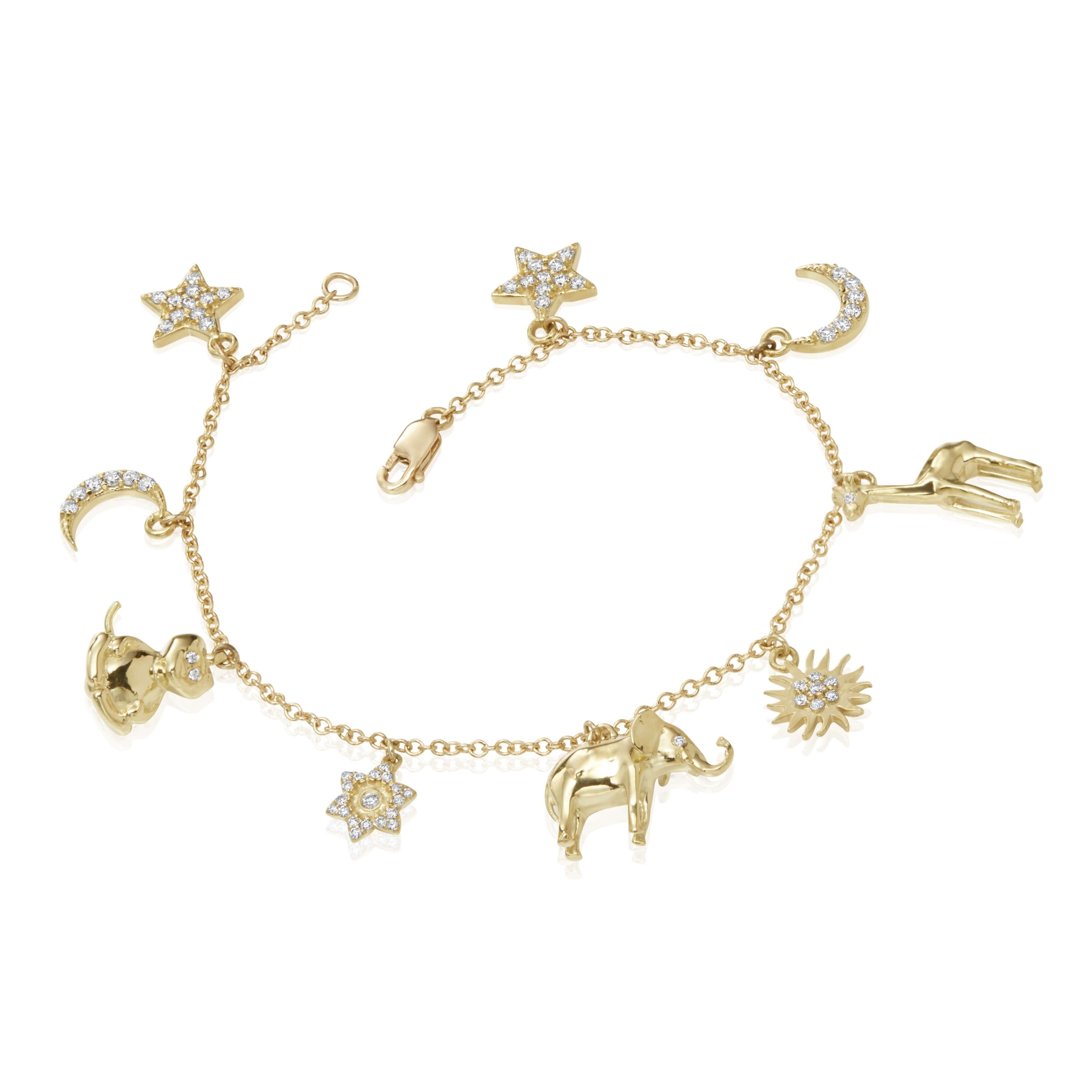 Serengeti Charm Bracelet - Yellow Gold | Misahara