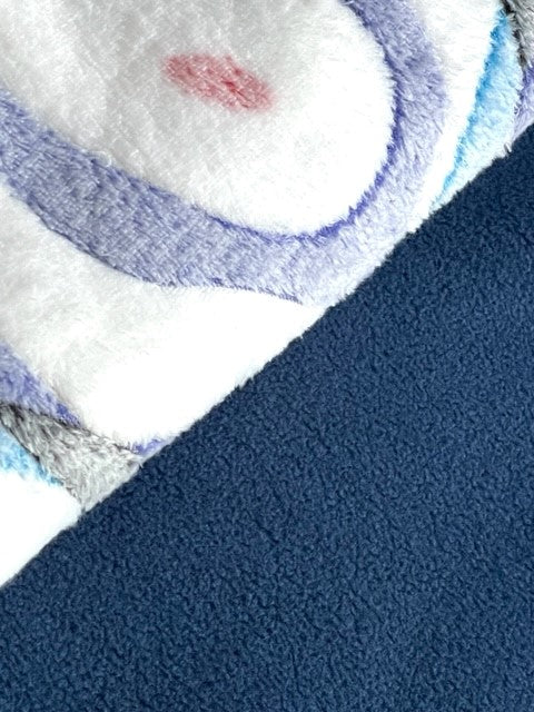Snuggle Blanket - Cuddle Fleece Blue Swirls /Petrol Blue fleece